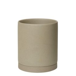 Ferm Living Pots Et Plantes | Pot De Fleurs Sekki Large Ceramique Beige / O 15,7 X H 17,7 Cm - Gres - Ferm Living