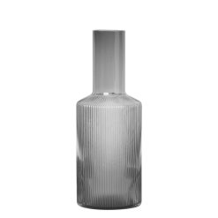 Ferm Living Carafes Et Decanteurs | Carafe Ripple Verre Gris Transparent / 1L - Verre Strie - Ferm Living