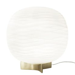 Foscarini Lampes De Table | Lampe De Table Gem Verre Blanc Or / Verre Souffle - Foscarini