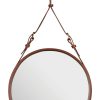 Gubi Miroirs | Miroir Mural Adnet Cuir Marron / O 58 Cm - Reedition 50' - Gubi