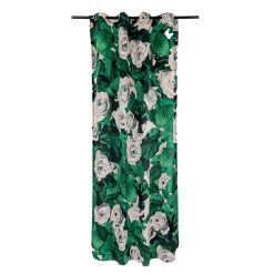 Seletti Deco Textile | Rideau Toiletpaper - Roses Tissu Vert / 140 X 280 Cm - Seletti