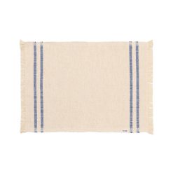 Ferm Living Linge De Table | Set De Table Savor Tissu Blanc Bleu / Coton Organique - 50 X 38 Cm - Ferm Living