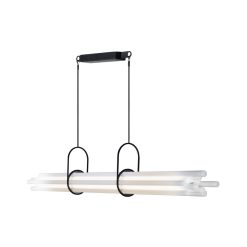 DCW Éditions Suspensions | Suspension Nl12 Verre Blanc / L 130 Cm - Dcw Editions