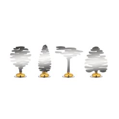 Alessi Accessoires Cuisine | Marque-Place Barkplace Tree Metal / Set De 4 Sapins En Acier - H 4 Cm - Alessi