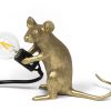 Seletti Kids | Lampe De Table Mouse Sitting #2 / Souris Assise Plastique Or / Cable Usb - Seletti