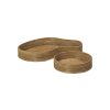 Ferm Living Plateaux Et Plats De Service | Plateau Isola Fibre Vegetale Marron / Set De 2 - 50 X 35 Cm / Rotin - Ferm Living