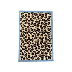 COLORTHERAPIS Deco Textile | Tapis Blue Leopard / 180 X 120 Cm - Laine Tuftee Main - Colortherapis