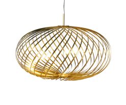 Tom Dixon Suspensions | Suspension Spring Medium Led Metal / O 79 X H 45 Cm - Bandes D'Acier Modulables - Tom Dixon