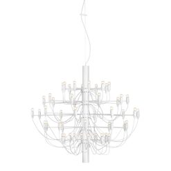 Flos Suspensions | Suspension 2097 Metal / 50 Ampoules Transparentes Incluses - O 100 Cm/ Gino Sarfatti, 1958 - Flos