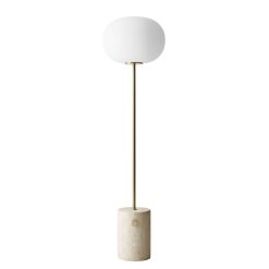 Audo Copenhagen Lampadaires | Lampadaire Jwda Verre Pierre Blanc Or / Travertin - O 39 X H 150 Cm - Audo Copenhagen