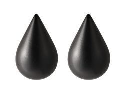 Normann Copenhagen Portemanteaux Et Pateres | Patere Dropit Small Bois Noir Lot De 2 - H 7,7 Cm - Normann Copenhagen