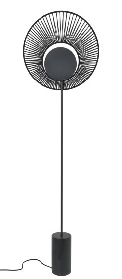 Forestier Lampadaires | Lampadaire Oyster Metal Tissu Noir / H 145 Cm - Base Beton - Forestier