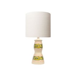 POPUS EDITIONS Lampes De Table | Lampe De Table Aliya Tissu Ceramique Jaune / O 35 X H 80 Cm - Popus Editions