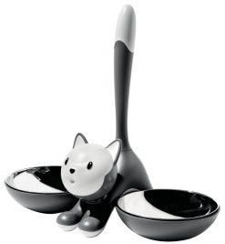 Alessi Chiens, Chats & Cie | Gamelle Tigrito Plastique Gris / Pour Chat - Alessi