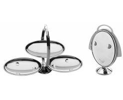 Alessi Plateaux Et Plats De Service | Plateau Anna Gong Metal / Pliable - L 44 Cm - 3 Etages - Alessi