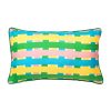 POPUS EDITIONS Coussins | Coussin Kumiko Tissu Vert / 30 X 50 Cm - Soie - Popus Editions