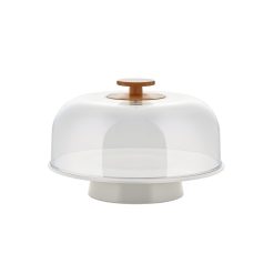 Alessi Plateaux Et Plats De Service | Plat A Gateau Mattina Plastique Ceramique / Porcelaine & Cloche En Pmma - Alessi