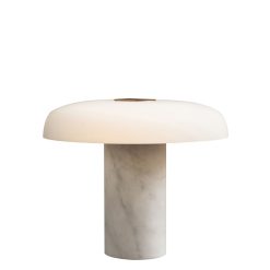 Fontana Arte Led | Lampe De Table Tropico Media Led Verre Pierre Blanc / H 32 Cm / Marbre - Fontana Arte