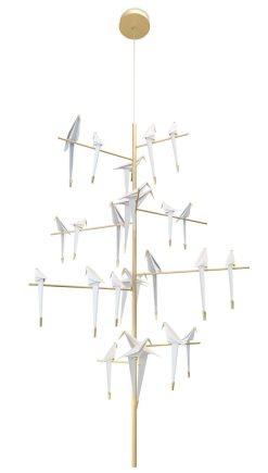 Moooi Suspensions | Suspension Perch Light Tree Led Metal Plastique / Oiseaux Mobiles - O 170 X H 270 Cm - Moooi