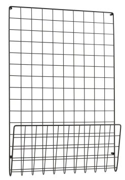 House Doctor Paniers Et Petits Rangements | Rangement Mural Mesh Metal Noir / Porte-Revues - L 50 X H 72,5 Cm - House Doctor