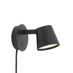 Muuto Led | Applique Avec Prise Tip Led Metal Noir / Orientable - Variateur - Muuto