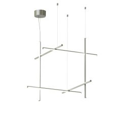 Flos Suspensions | Suspension Coordinates S3 Gris Argent Metal Led / L 78 X H 78 Cm - Flos