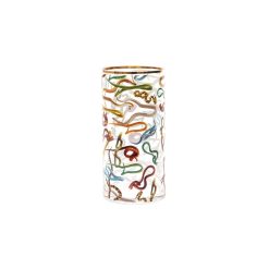 Seletti Vases | Vase Toiletpaper - Snakes Verre / Medium - O 15 X H 30 Cm / Detail Or 24K - Seletti