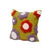 COLORTHERAPIS Deco Textile | Coussin Purple Flower / 45 X 45 Cm - Laine Tissee Main - Colortherapis