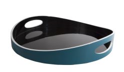 Maison Sarah Lavoine Plateaux Et Plats De Service | Plateau Basile Small Bois Bleu Noir / Bois - O 40 Cm - Maison Sarah Lavoine