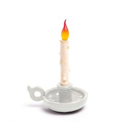 Seletti Lampes Sans Fil | Lampe Sans Fil Rechargeable Grimm Bugia Plastique Blanc / H31Cm - Usb - Seletti