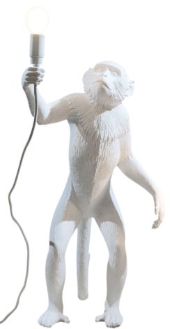 Seletti Kids | Lampe De Table Monkey Standing Plastique Blanc / Indoor - H 54 Cm - Seletti