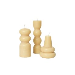 Ferm Living Bougeoirs, Photophores | Bougie Torno Cire Jaune / Set De 3 - Ferm Living