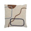 Bloomingville Deco Textile | Coussin Emmaly Tissu Beige / 45 X 45 Cm - Motifs Brodes - Bloomingville