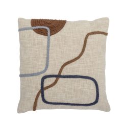 Bloomingville Deco Textile | Coussin Emmaly Tissu Beige / 45 X 45 Cm - Motifs Brodes - Bloomingville