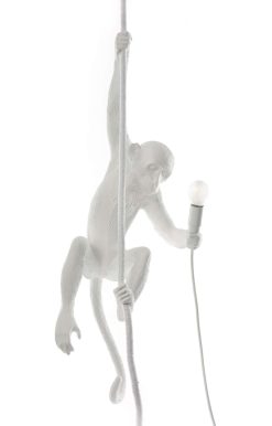 Seletti Suspensions | Suspension Monkey Hanging Plastique Blanc / Indoor - H 80 Cm - Seletti