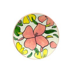 POPUS EDITIONS Assiettes | Assiette A Dessert Flower Ceramique Multicolore / O 22 Cm - Fait Main - Popus Editions