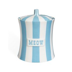 Jonathan Adler Boites Et Conservation | Boite Vice - Meow Ceramique Bleu / O 16 X H 20 Cm - Jonathan Adler