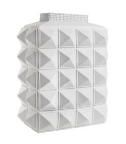 Jonathan Adler Vases | Vase Charade Block Studded Ceramique Blanc / Porcelaine - H 33 Cm - Jonathan Adler