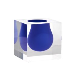 Jonathan Adler Vases | Vase Bel Air Mini Scoop Plastique Bleu / Carre L 10 Cm - Jonathan Adler