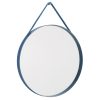 Hay Miroirs | Miroir Mural Strap N°2 Metal Bleu / O 70 Cm - Sangle En Tissu - Hay