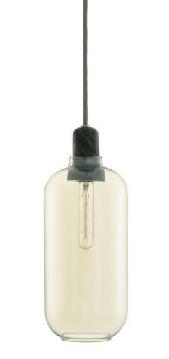 Normann Copenhagen Suspensions | Suspension Amp Large Verre Pierre / O 11,2 X H 26 Cm - Marbre - Normann Copenhagen