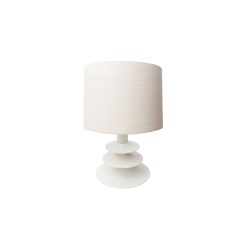 POPUS EDITIONS Lampes De Table | Lampe De Table Pimilco Tissu Bois Blanc / O 32 X H 50 Cm - Popus Editions