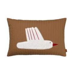 Ferm Living Deco Textile | Coussin Bird Quilted Tissu Marron Beige / 60 X 40 Cm - Coton Bio - Ferm Living