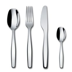 Alessi Couverts | Menagere Itsumo Metal Gris Argent / 24 Pieces - 6 Personnes - Alessi