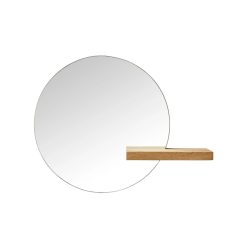 Bolia Miroirs | Miroir Mural Shift Small Bois Naturel / O 50 Cm - Etagere Chene - Bolia