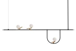 Artemide Suspensions | Suspension Yanzi 1 Metal Verre Noir / Led - L 156 X H 104 Cm - Artemide