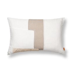 Ferm Living Linge De Lit | Coussin Part Rectangular Tissu / 60 X 40 Cm - Patchwork Lin & Coton - Ferm Living