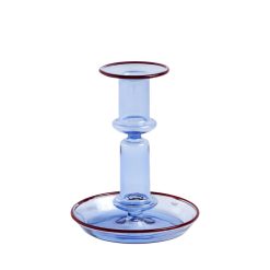 Hay Bougeoirs, Photophores | Bougeoir Flare Medium Verre Bleu / H 14 Cm - Hay