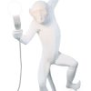 Seletti Appliques | Applique Avec Prise Monkey Hanging Plastique Blanc / Indoor - H 76,5 Cm - Seletti