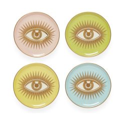 Jonathan Adler Dessous De Plat | Dessous De Verre Le Wink Ceramique / Set De 4 - Porcelaine & Or - Jonathan Adler